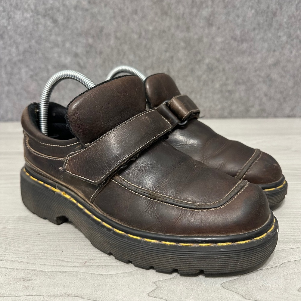 Dr. Martens 9380 Monk Strap Shoes Mens 6 Brown Vintage Leather Chunky Hook